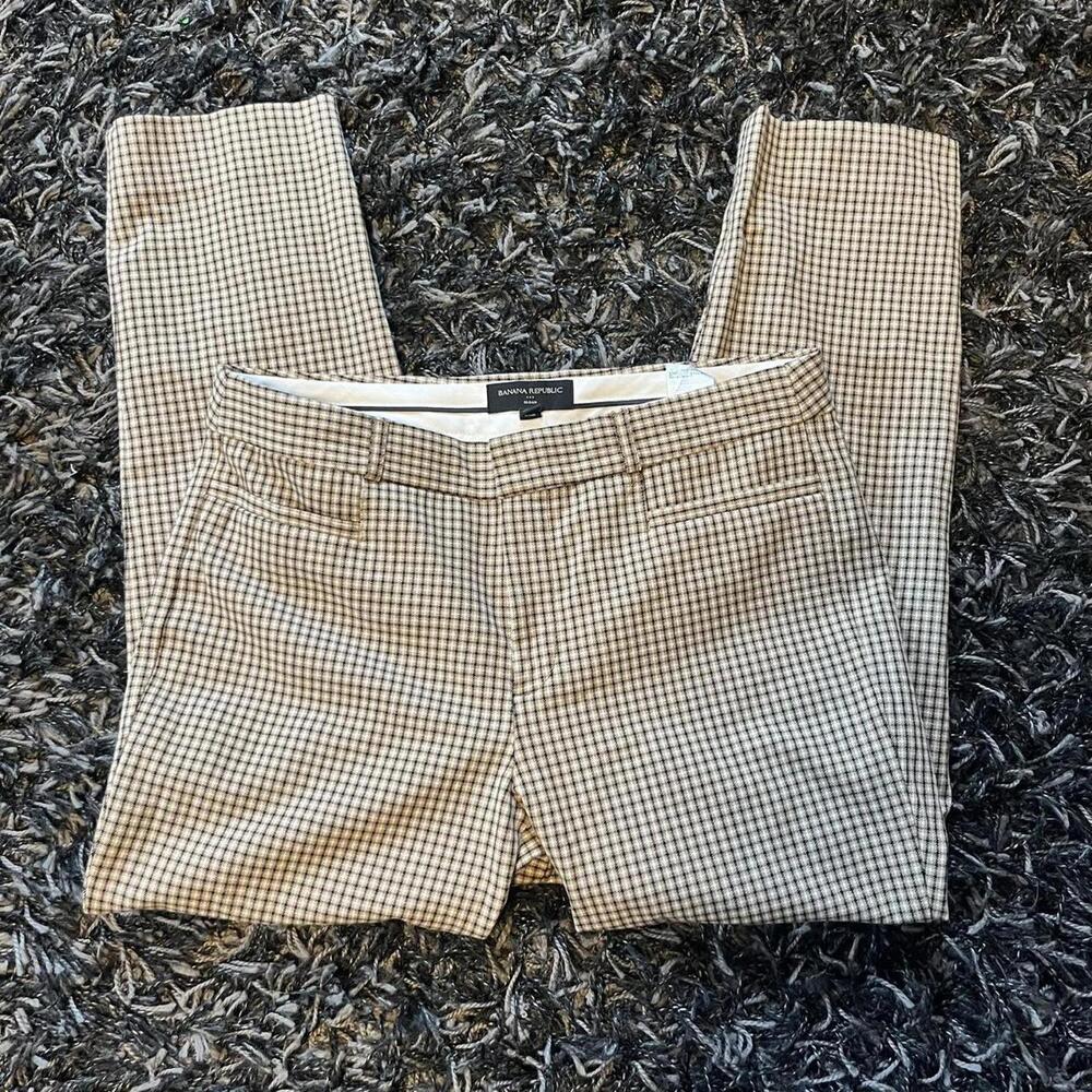 Banana Republic Sloan pants slim fit mid rise ankle stretch checkered